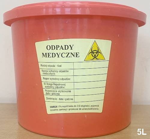 Pojemnik na odpady skażone 5L- wiaderko