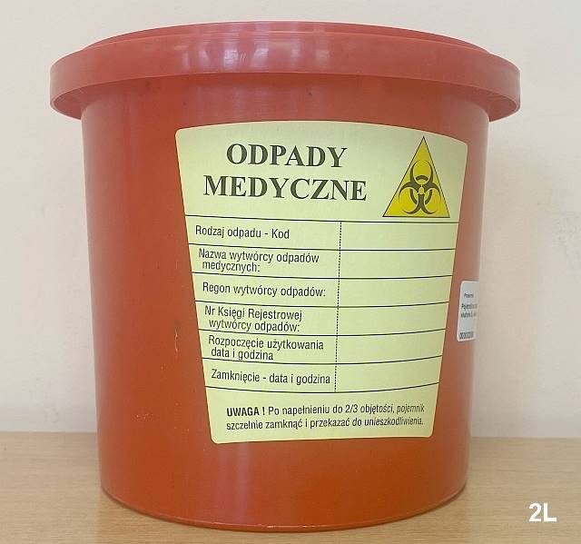 Pojemnik na odpady skażone 2L- wiaderko
