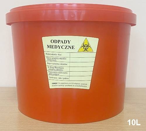 Pojemnik na odpady skażone 10L- wiaderko