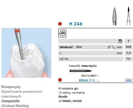 Komet - H246.314.009 węglik spiekany FG