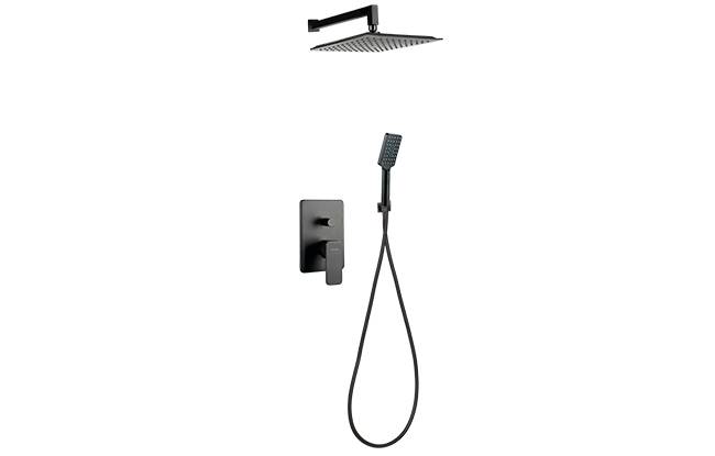 2448850 CARRÉ BLACK Zestaw natryskowy podtynkowy, black mat Valvex