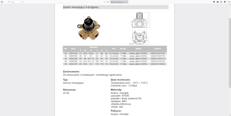 CONTROLMIX3 Zawór mieszający 3-drogowy DN20   3/4" 6093100 Valvex