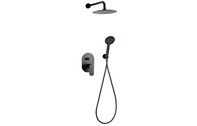 2448860 DIONE BLACK zestaw natryskowy podtynkowy czarny Valvex