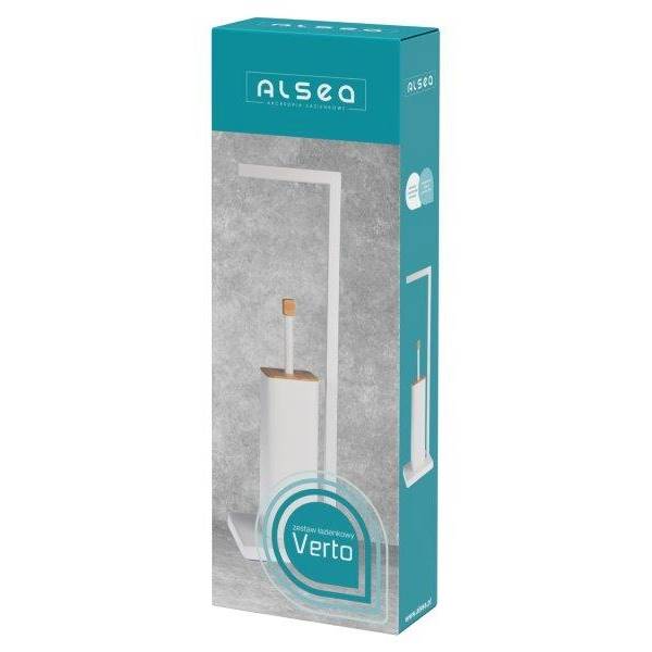 25785 ZESTAW DO WC BIAŁY / CZARNY PAPIER + SZCZOTKA ZAMKNIĘTA GALICJA VERTO