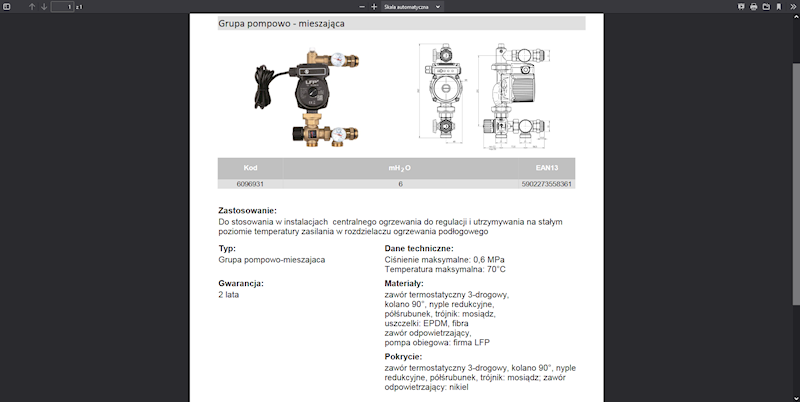 6096931 PROFF COMFORT Grupa pompowo - mieszająca Valvex ( Pompa Leszno, zawór-3-drogowy )