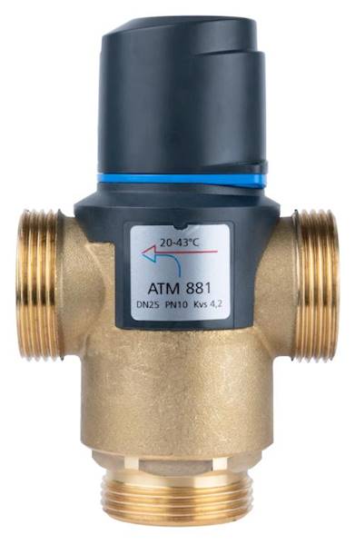 Termostatyczny zawór mieszający ATM 881 DN25 G1 1/4" 20÷43°C Kvs 4,2 m3/h Afriso 1288110