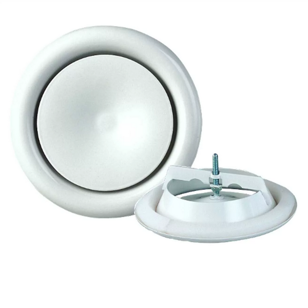 02-056 ANEMOSTAT METALOWY WYWIEWNY BIAŁY WYPUKŁY 125 Z RAMKA EV