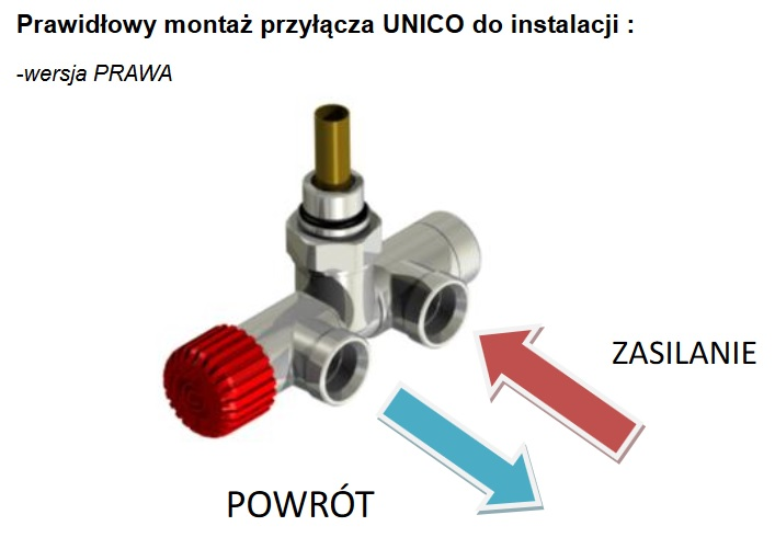 Zestaw termostatyczny ALATUS UNICO kątowy chrom prawy ZAWÓR KĄTOWY 3 - DROGOWY GRZEJNIKOWY ŁAZIENKOWY Z/UNICO/K/CH/P