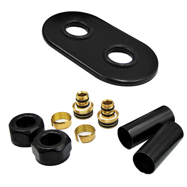 Zestaw maskujący ALATUS rozeta podwójna Cu czarny matowy 15X3/4" ZMR2M15X1/424