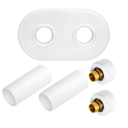 Zestaw maskujący ALATUS rozeta podwójna PEX biały 16X3/4" ZMR2P16X3/406