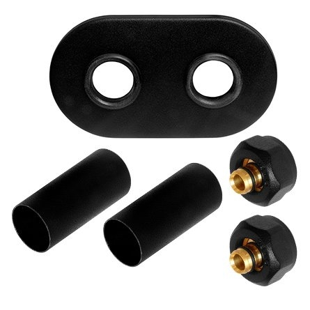 Zestaw maskujący ALATUS rozeta podwójna PEX czarny strukturalny 16X3/4" ZMR2P16X3/414