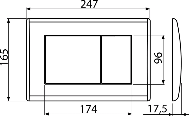 M271 ALCAPLAST Przycisk sterujący do systemów podtynkowych chrom połysk klawisz Basic 2