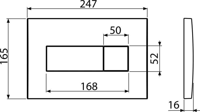 M372 ALCAPLAST Przycisk sterujący do systemów podtynkowych chrom mat klawisz Basic 3