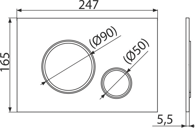 M772 ALCAPLAST Przycisk sterujący do systemów podtynkowych chrom mat / chrom połysk klawisz Thin 7