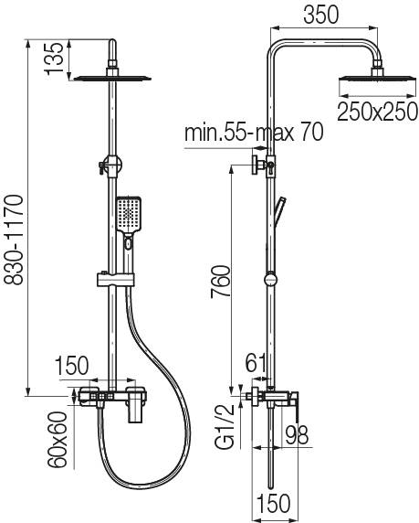 2420190 ARS Gun Metal Kolumna natryskowa Valvex
