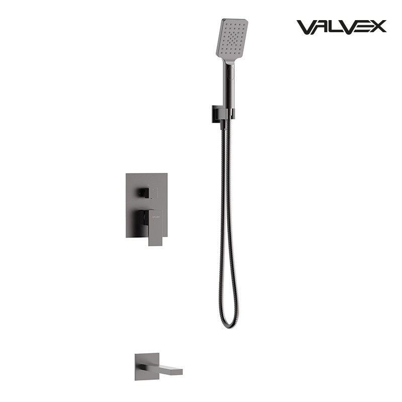 2419940 ARS Gun Metal Zestaw podtynkowy 2-funkcyjny z wylewką wannową Valvex