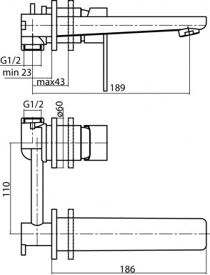 2455860 LOFT GOLD bateria umywalkowa podtynkowa z wylewką złota Valvex