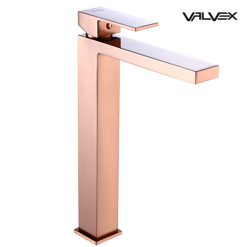 2420510 ARS SATIN COPPER bateria umywalkowa stojąca z korkiem spustowym WYSOKA miedź szczotkowana Valvex