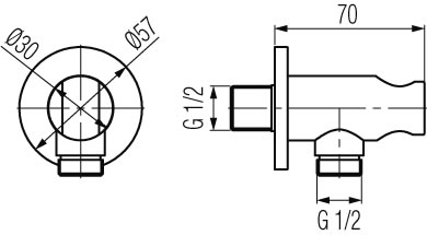 2448310 ROUND PLUS CHROME przyłącze kątowe chromowane Valvex