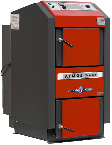 KOCIOŁ ATMOS DC 50 GD 49kW zgazowujący drewno maksymalna długość drewna 530 mm