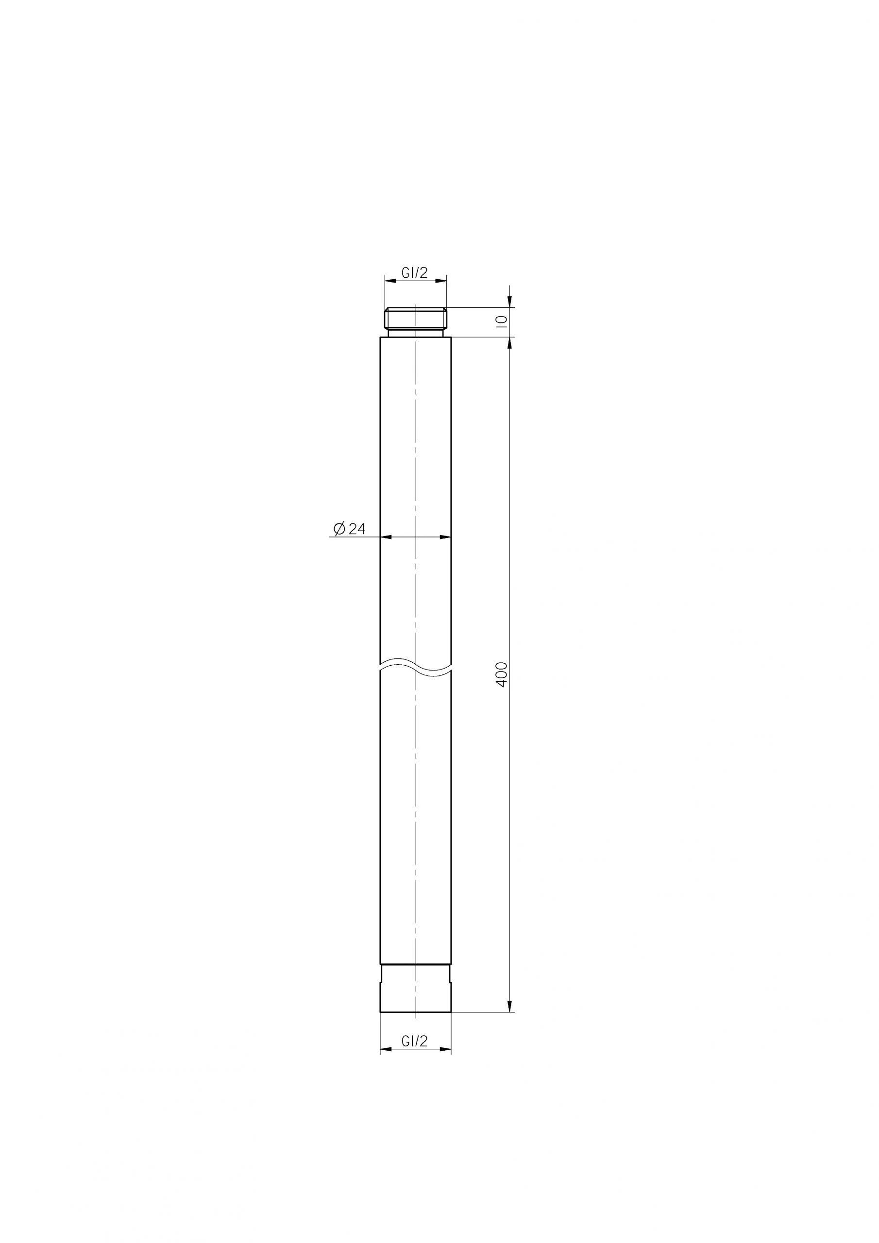 2409110 Element przedłużający czarny 40cm do kolumny natryskowej Black Valvex