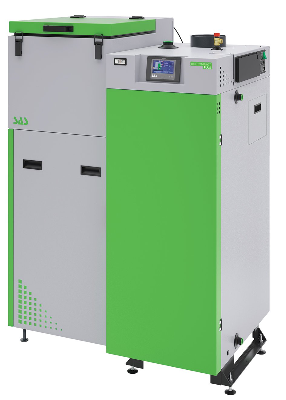 Kocioł SAS BIO COMPACT PLUS 17 kW paliwo pellet drzewny palnik Multi Flame sterownik TECH ST-555P 5 klasa ecodesign