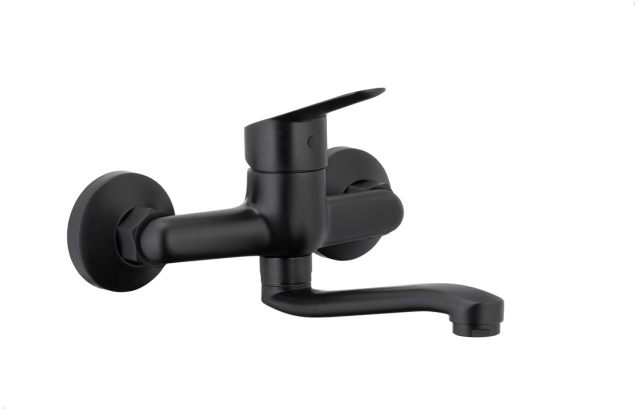 5410-810-81 Bateria SPARC BLACK umywalkowa ścienna jednouchwytowa, czarna, KFA ARMATURA