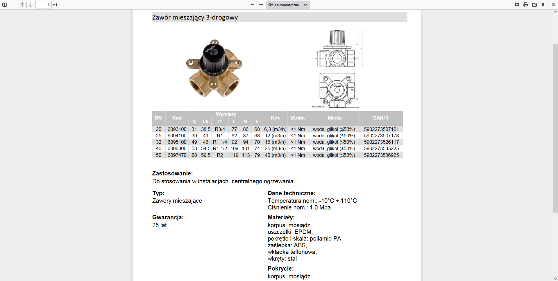 CONTROLMIX3 Zawór mieszający 3-drogowy DN50 2" 6097470 Valvex