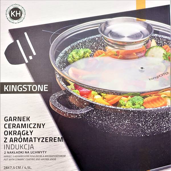 Garnek ceramiczny z aromatyzerem Konighoffer Kingstone 4,5 L na indukcję
