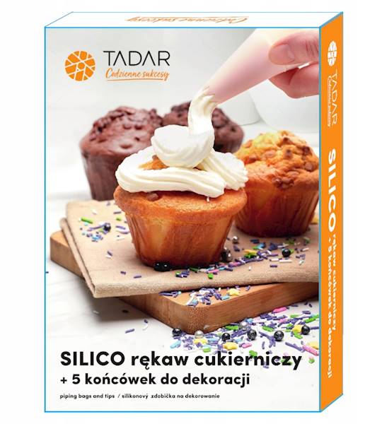 Rękaw cukierniczy do dekorowania z 5-cioma końcówkami TADAR