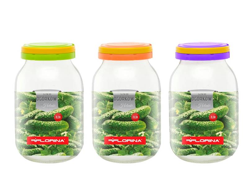 Słoik/ 62457  3,0-L plast.nakręt.FLORINA