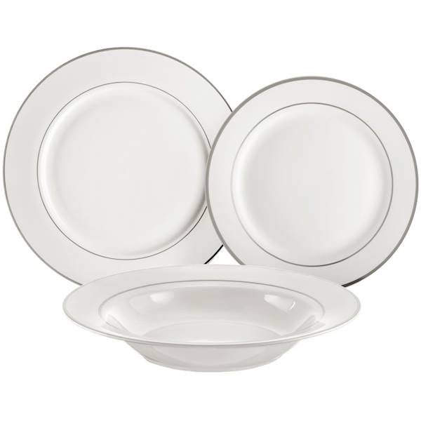 Komplet obiadowy AURA Silver 18 elementowy AMBITION 23069