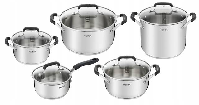 Komplet garnków COOK & COOL 10-częściowy TEFAL E493SA74
