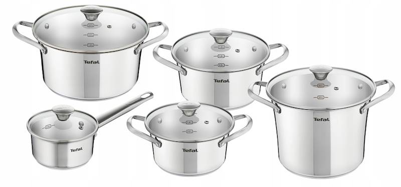 Komplet garnków SIMPLEO 10-częściowy TEFAL B907SA74