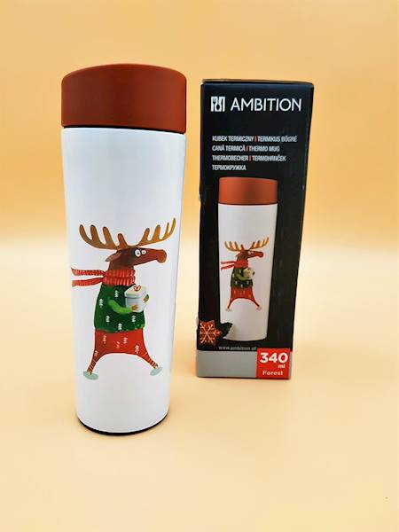 Kubek termiczny FOREST ŁOŚ 340ml  AMBITION 84580