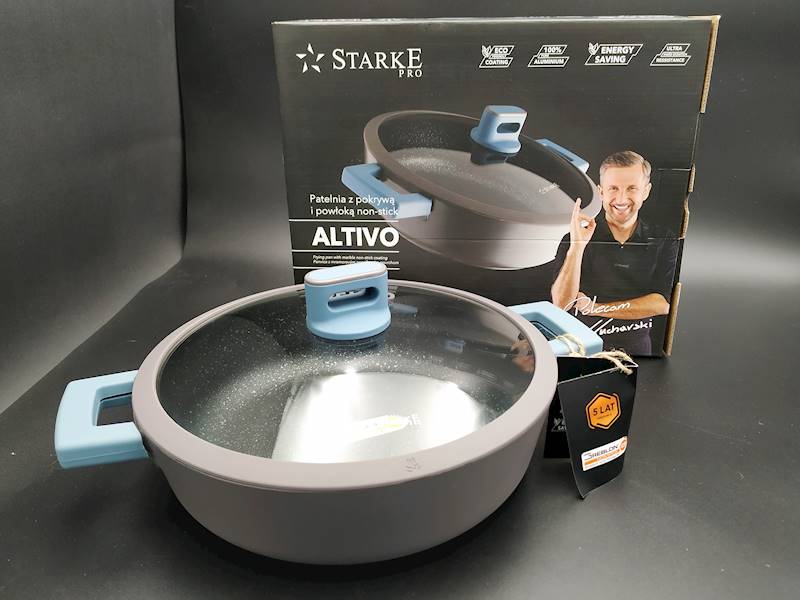 Patelnia nieprzywierająca z pokrywką STARKE PRO ALTIVO 28 cm