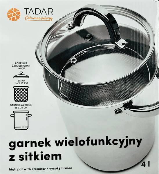 Garnek wielofunkcyjny z sitkiem Tadar 4 l indukcja