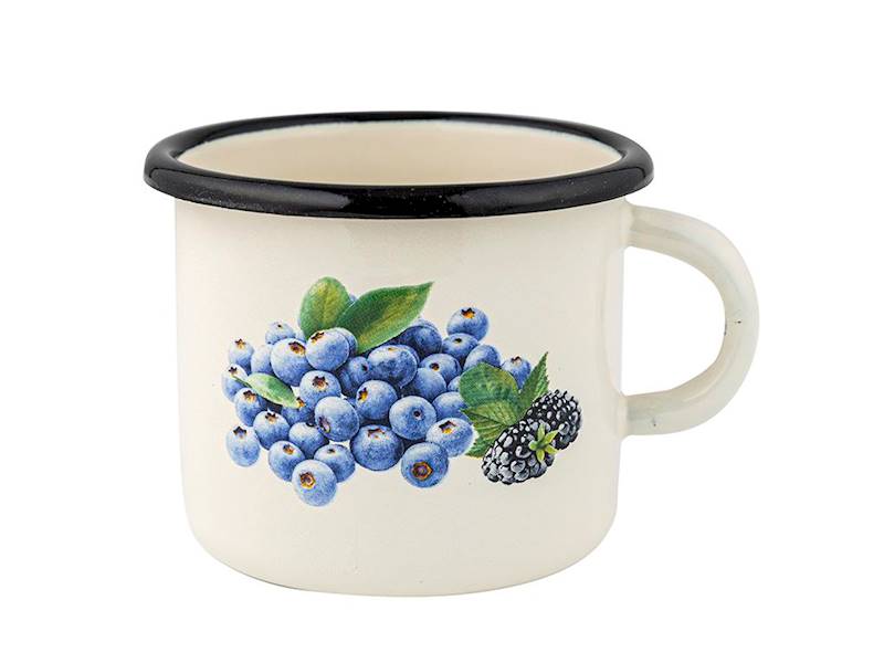 Kubek emaliowany na indukcję i gaz Borówka 9 cm 500 ml