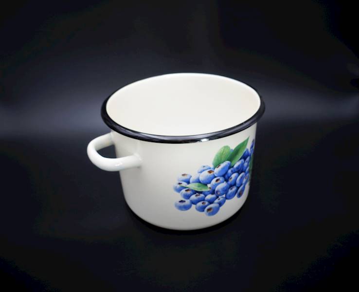 Garnek emaliowany Borówka 4,5L ⌀20 cm – Emalia Pleszew | Na indukcję, styl retro