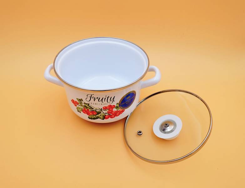 Garnek emaliowany prosty Emalia Pleszew Kalina 2,6L 18cm