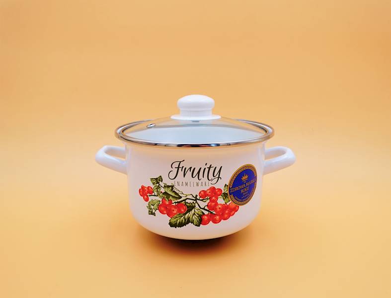 Garnek emaliowany prosty Emalia Pleszew Kalina 2,6L 18cm