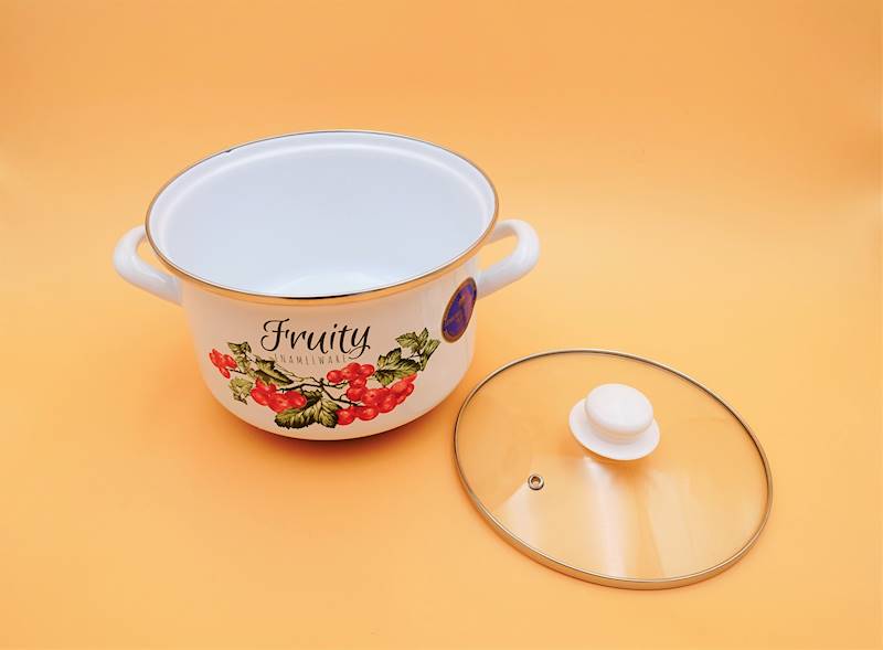 Garnek emaliowany prosty Emalia Pleszew Kalina 3,7L 20cm