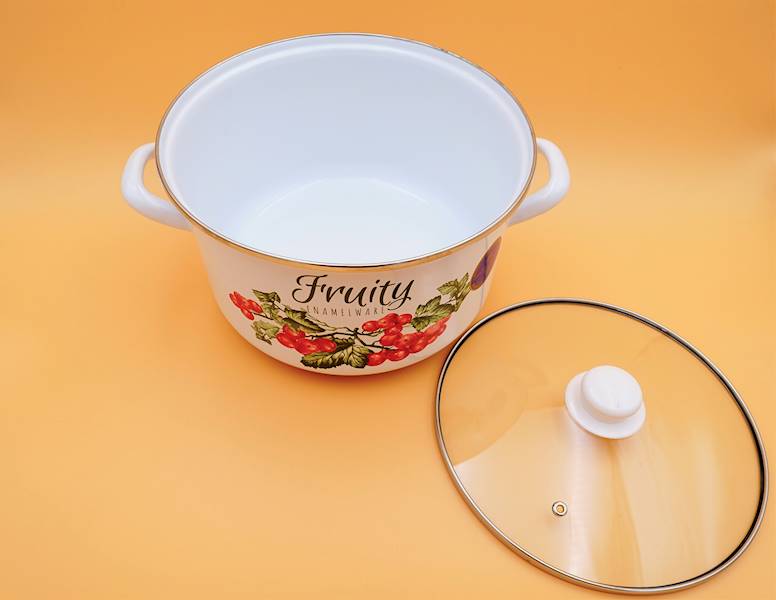 Garnek emaliowany prosty Emalia Pleszew Kalina 5,6L 24cm