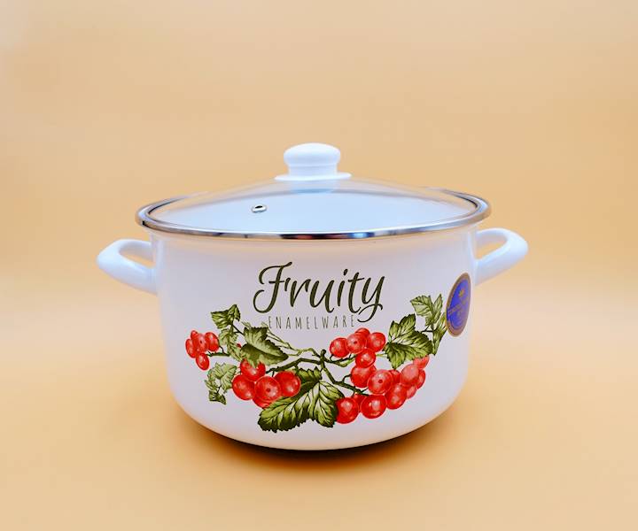 Garnek emaliowany prosty Emalia Pleszew Kalina 5,6L 24cm