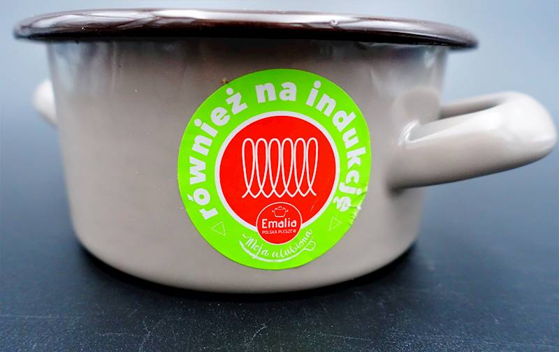 Garnek emaliowany niski Bruna 12 cm 600 ml