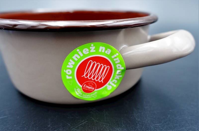 Garnek emaliowany niski Bruna 14 cm 980 ml