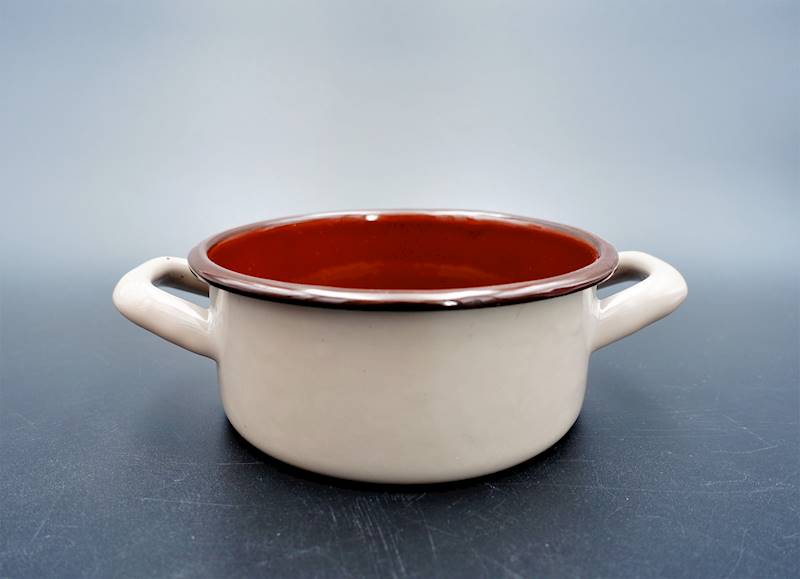 Garnek emaliowany niski Bruna 14 cm 980 ml