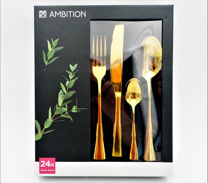 Zestaw sztućców Ambition Enna Gold 24 elementy