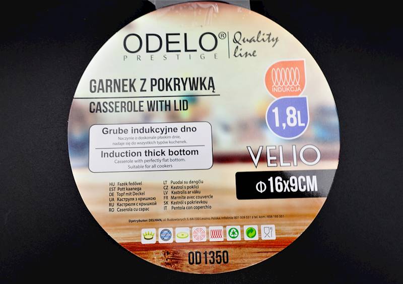 Garnek stalowy VELIO 16 cm 1,8 litra ODELO OD1350