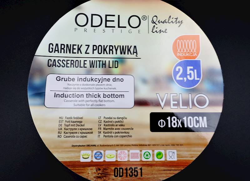 Garnek stalowy VELIO 18 cm 2,5 litra ODELO OD1351